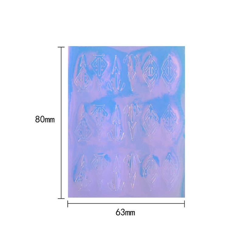 WEILUSI Holographic Laser Arrow Nail Art Decals 3D Stickers Nails