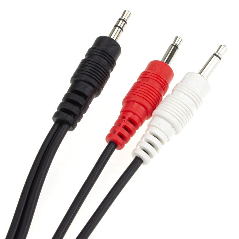 Stereo Jack Plug for 2 x Mono Red & White