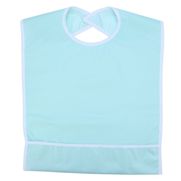 Uxsiya 3 Colours Adult Bib PVC Elder Aid Waterproof Washable Food Reusable Bib Clothing Protector for Older Adults (Light Green)