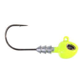 Berkley Fusion19 Hybrid Jighead, Chartreuse, Size 4/0 Hook, 3/8 oz, Sticky Sharp Hook Point, Conical Bait-Keeper, High-Def Details and Realistic 3D Eye