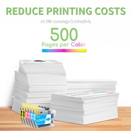 6 x LC421 LC421XL Colour Pack Printer Cartridges Compatible with Brother LC421 LC421XL LC-421XL LC-421XLVAL LC421XLVAL for Brother DCP-J1050DW MFC-J1010DW DCP-J1140DW (2 Cyan 2 Yellow 2 Magenta)