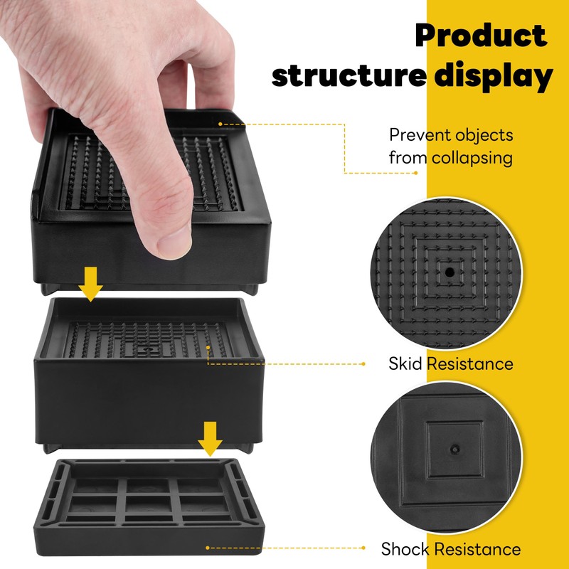 BTSD-home Bed Risers Heavy Duty Adjustable Furniture Risers Elevation in