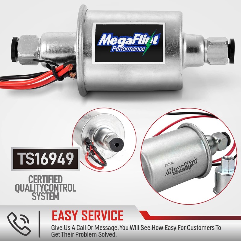 Megaflint Inline Fuel Pump 12V Universal Electric Fuel Pump Low