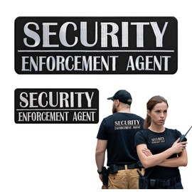 Security Enforcement Agent Patch Hooks Fastener for Military Tactical Vest - Combat Plate Carrier Law Enforcement Gears - Hook & Loop for Uniform and Jacket - Cool Embroidered Patches