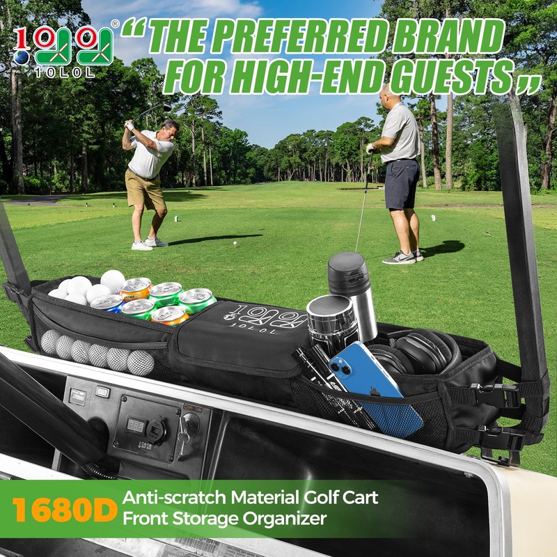 10L0L Golf Cart Inner Front Storage Basket No Drilling Golf