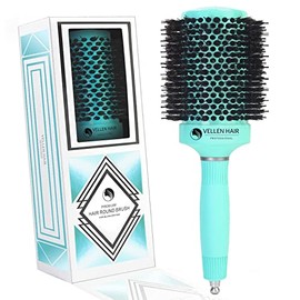 Vellen Hair Professional Round Hair brush for blow drying, nano ionic thermal ceramic brush with boar bristles, Ideal fine styling Brush for drying and curling - Mint (2 Inch)