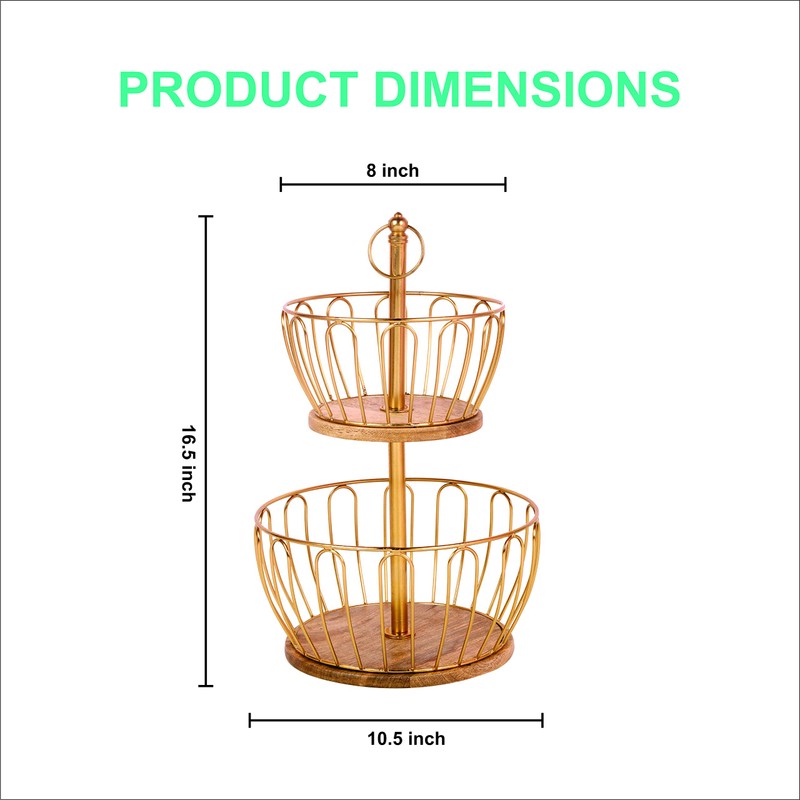Craft Brio 2 Tier Home and Kitchen Fruit Vegetable Baskets