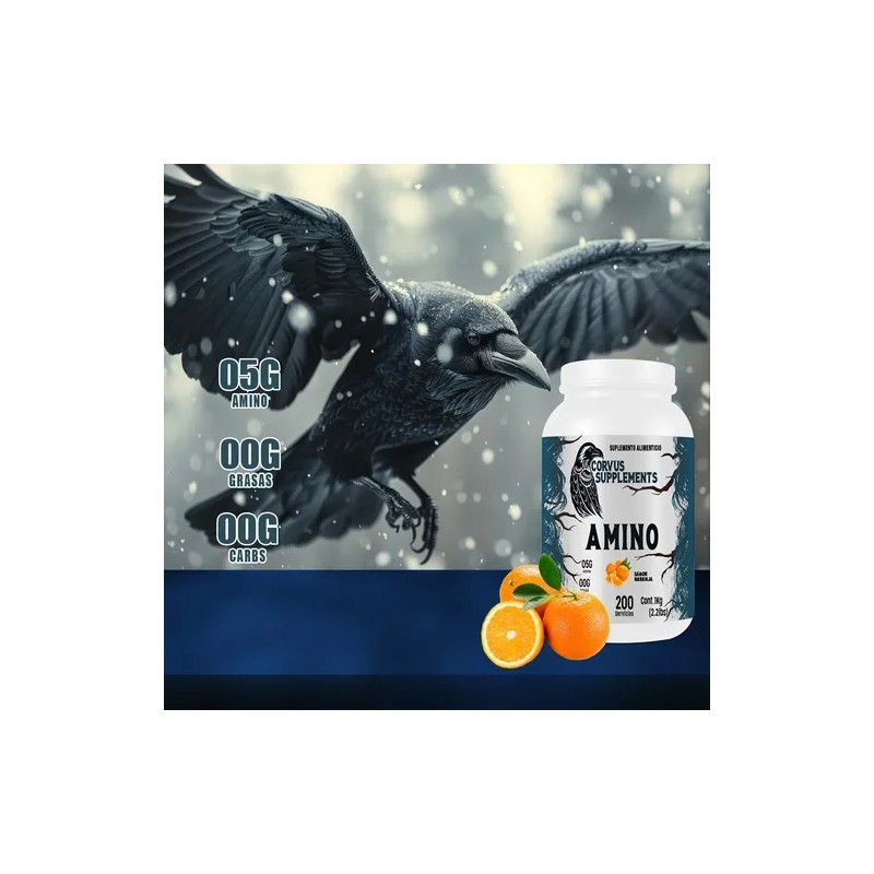 Aminoácidos 1kg Corvus Suplemento Alimenticio Polvo 200serv