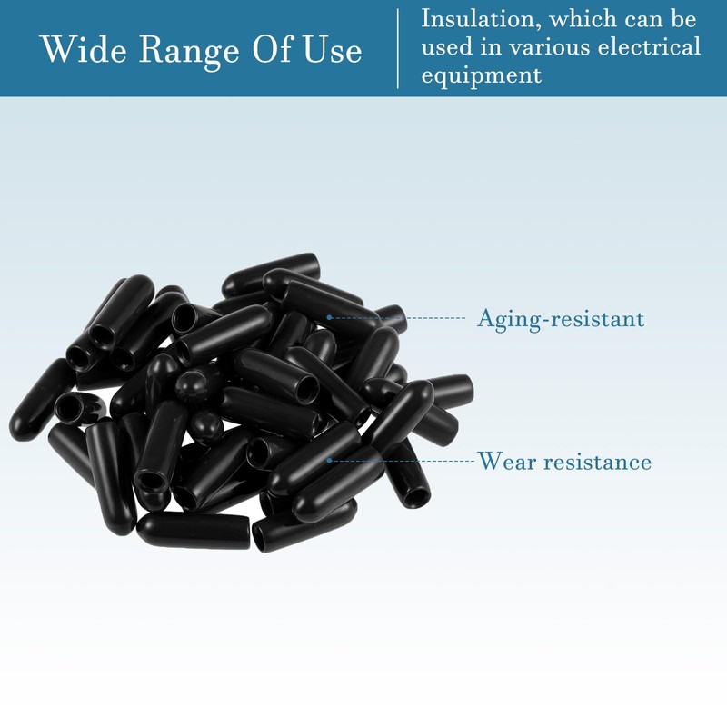 QUARKZMAN 6mm Screw Thread Protector x 50pcs Flexible Waterproof Rubber