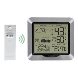 La Crosse Technology Advanced Wireless Weather Station: Dynamic Icons, Barometric Pressure, Atomic Time, Temperature/Humidity Gauge, Recording, Stylish Display, Fast Reception & Long Range (330 Feet)