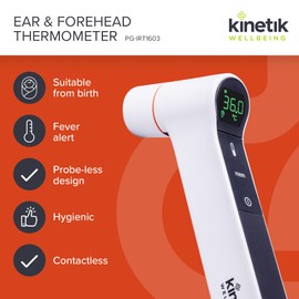 Kinetik Wellbeing Kinetik Wellbeing Digital Ear & Forehead Non Contact Thermometer C Medical Thermometer for Adults & Kids Used by the NHS - Electronic Body Temperature & Fever Monitor