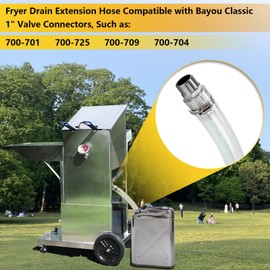 Fryer Drain Hose for Bayou Classic 700-602, Deep Commercial Fryer Drain Hose Fit for Bayou Classic 700-701, 700-725, 700-709, 700-704
