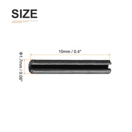 DTGN 1.7 mm x 10 mm (DxL) Slotted Spring Pin - Pack of 20 - Good for Home Machine Closure - Carbon Steel Spring Dowel Tension Roll Pin - Black