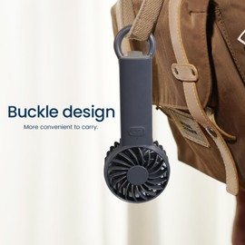 UCLOUDSOME Handheld Portable Powerful Small Fan 6.8H Max Cooling Time, 1200mAh Type-C Rechargeable Personal Battery Operated Mini Pocket Fan with 3 Speeds for Home/Office/Travel/Outdoor - Black