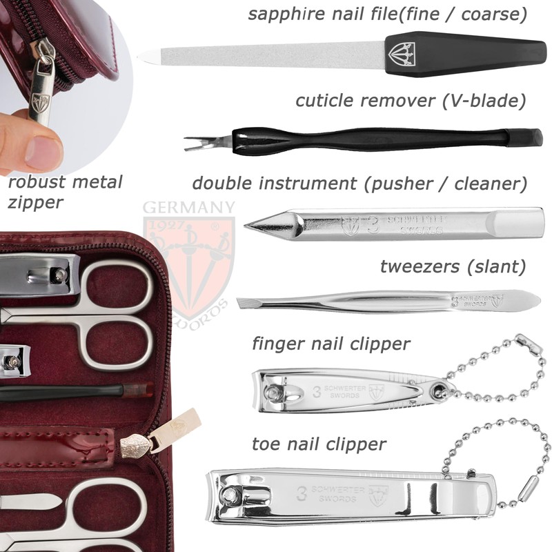 3 Swords Germany - brand quality 8 piece manicure pedicure