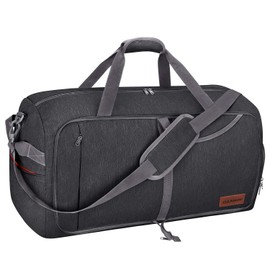 Canway 65L Travel Duffel Bag, Foldable Weekender Bag with Shoes Compartment for Men Women Water-proof & Tear Resistant, Aegean Blue, 85L, People