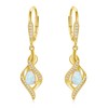 Opal Earrings Sterling Silver Yellow Gold Plated White Opal Dangle