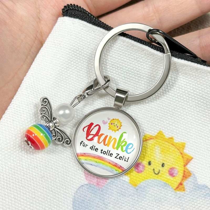 Teacher Canvas Cosmetic Bag with Keyring, 6 Sets