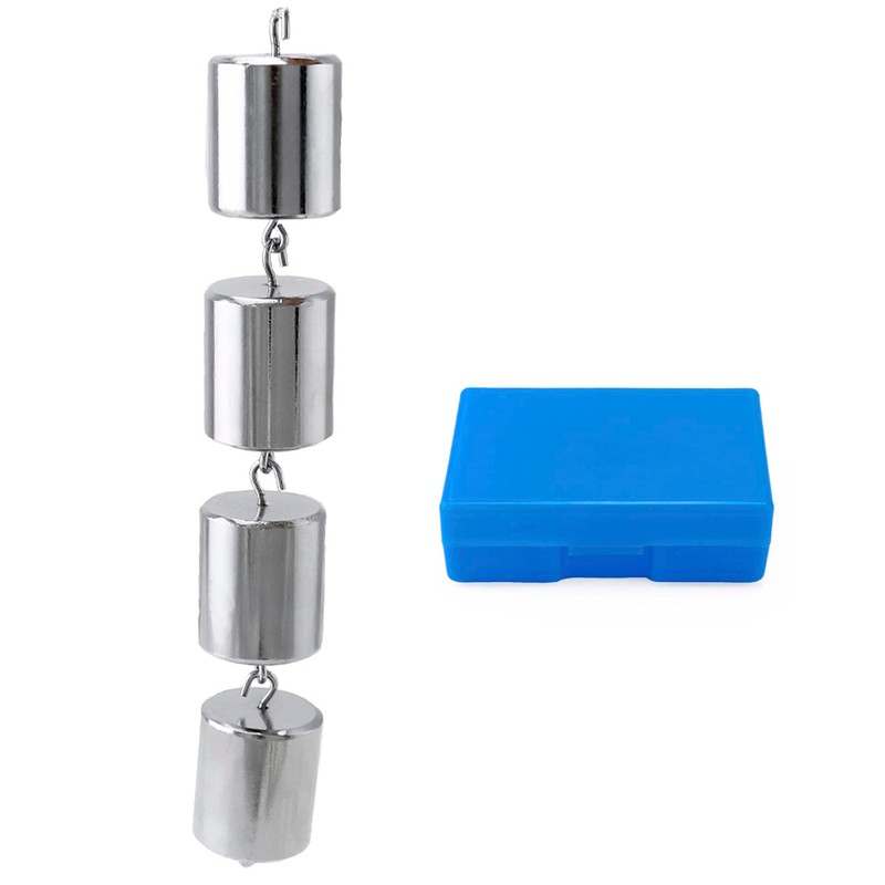 QWORK Double Hooked Weight Set, 4 Pcs 200g (0.44lbs) Chrome-Plated