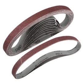 sourcing map 1/2-inch X 18-inch(13mm X 455mm) Sanding Belt 80 Grit Aluminum Oxide 12pcs