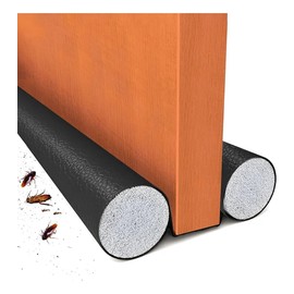 Guardapolvo para Puerta, 96cm Cubre Polvo para Puerta Exterior, Protector de Puerta con Doble Borde, Burlete para Puerta con Bloqueo de Ruido y Insectos, para Dormitorios y Oficinas (Negro)
