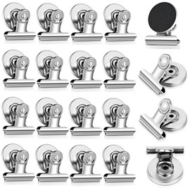 20 Pack Magnetic Clips Heavy Duty, Silver Fridge Magnet Clips Scratch-Resistant Fridge Magnets with Clips Strong Whiteboard Magnet for Notice Board, Kitchen, Office, Display