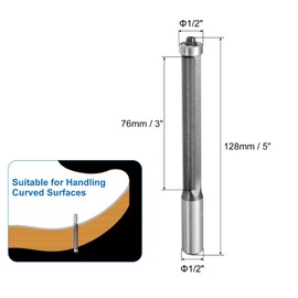 sourcing map 2pcs Flush Trim Router Bit 1/2" Shank 1/2" Cutting Dia Carbide Tipped Top Bearing Router Bit Straight Template Router Bit for Woodworking Trimming
