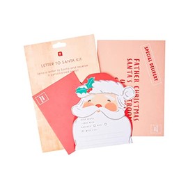 Talking Tables Christmas Letter to Santa Kit for Kids | Paper and Envelopes to Send to North Pole with Response | Fun Xmas Activities, Creative Gift, Red