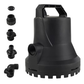 2200 GPH Automatic Pool Cover Pump Above Ground,1/4 HP Submersible Pump with 5 size adaptors, Automatic Start-stop Water Removal Pump for Pool Cover, Pool, Hot Tub, Rain Barrel, and More