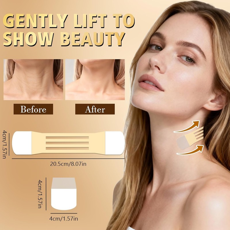 Neck Tape Lifting Invisible 20 Pieces for Women's Face Wrinkle