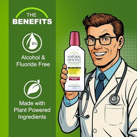 The Natural Dentist Healthy Gums Antigingivitis/Antiplaque Rinse, Adults 12 & Up, Gingivitis Mouthwash, Bleeding Gums Treatment, Safe for Chemotherapy