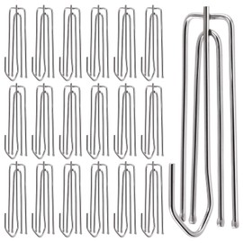Glarks 30Pcs Stainless Steel Curtain Pleat Hooks, 4 Prongs Pinch Pleat Hook Clips Drapery Hooks Traverse 4 End Hanger for Easy Installing Window, Door Curtain