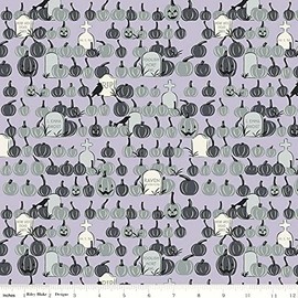 Spooky Hollow Graveyard Cotton Fabric Riley Blake by The Yard