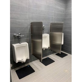 Hygomat Disposable Urinal Mats, Time Monitor, Non-Slip Adhesive, Case of 6, Charcoal, Made in The USA