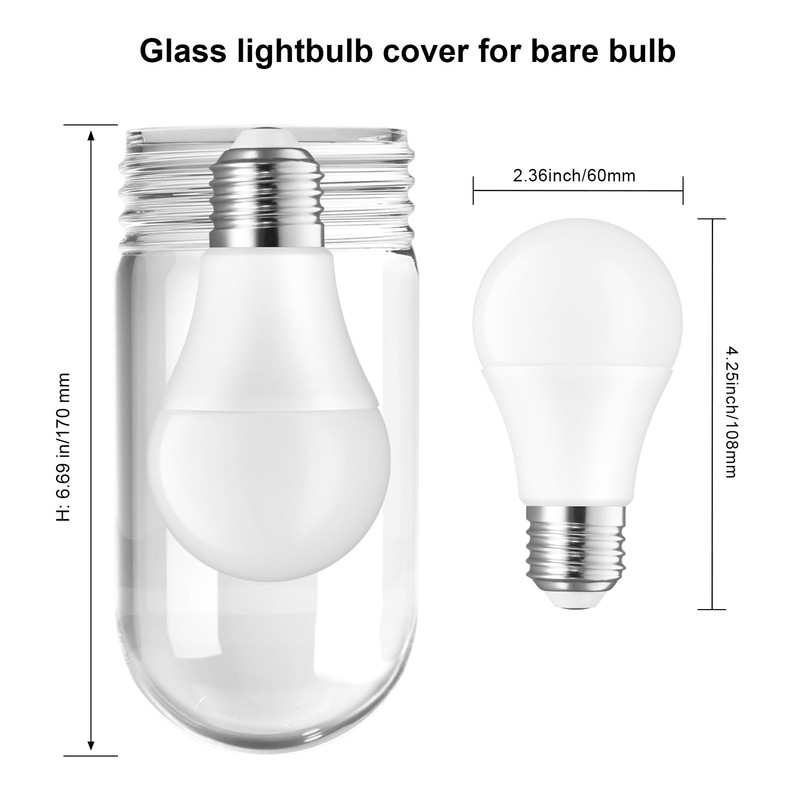Heavy Duty 3.25 Inch Green Glass Light Bulb Cover, Compatible