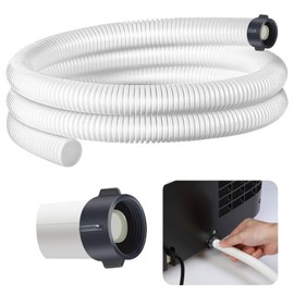 Conderyang Dehumidifier Drain Hose 3/4 Inches FHT Connection with Rust-Resistant PE Connectors Cuttable Drainage Pipe Replacement Hose for Most Brand of Dehumidifiers, 5 Feet White