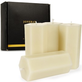 JONERAY Pure Natural Beeswax Pillar Candles -Ivory, 2x4Inch Hexagon Pillar Candles for Lover Gift, Wedding(Pack of 4)