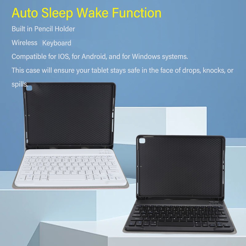 Wireless Bluetooth Keyboard with Magnetic Case Pencil Holder for IOS