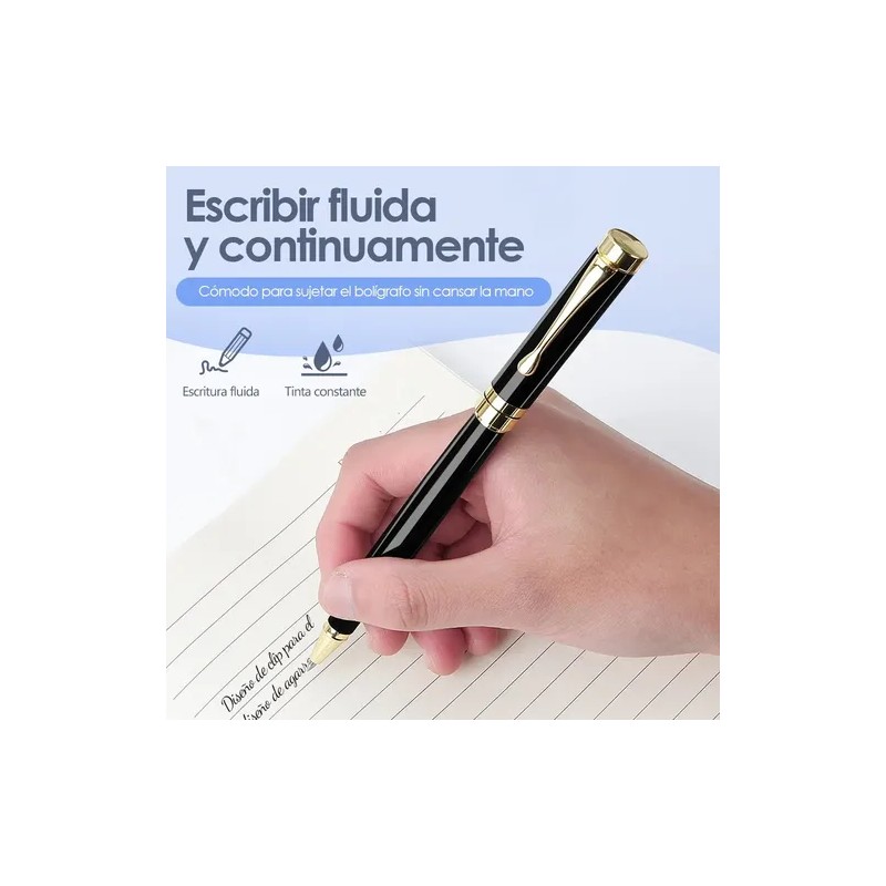 Pluma De Acero Con Recambio Y Caja De Regalo