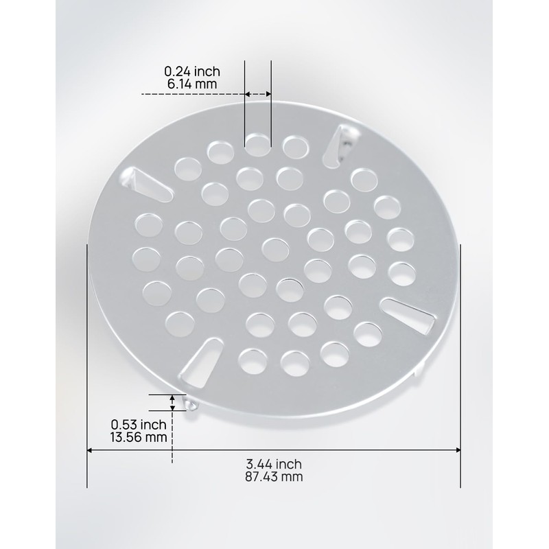 3-1/2" Commercial Sink Drain Strainer Replacement, Flat Strainer Only for
