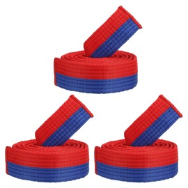 PATIKIL Taekwondo Colored Ranking Belt, 3 Pack 1.6" x5Ft 1.6M Polyester Martial Arts Judo Karate Belts for Coach Teaching Practice, Blue and Red