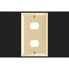Legrand Pass & Seymour K2I Plastic Despard Opening Wall Plate, 1 Gang, Two Horizontal Opening, Includes Mounting Straps, Ivory (1 Count)