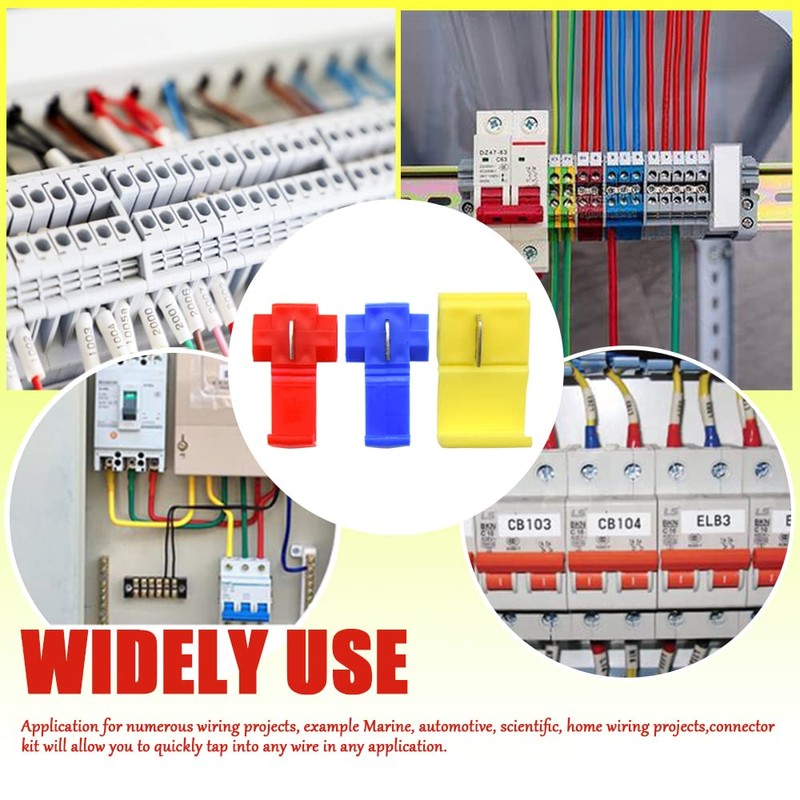 Hocansen 100 Pieces Lock Wire Connectors Quick Splice Snap Connectors（Colour/N2J)