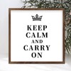 Rustic Style Framed Wood Sign with Phrase Keep Calm and