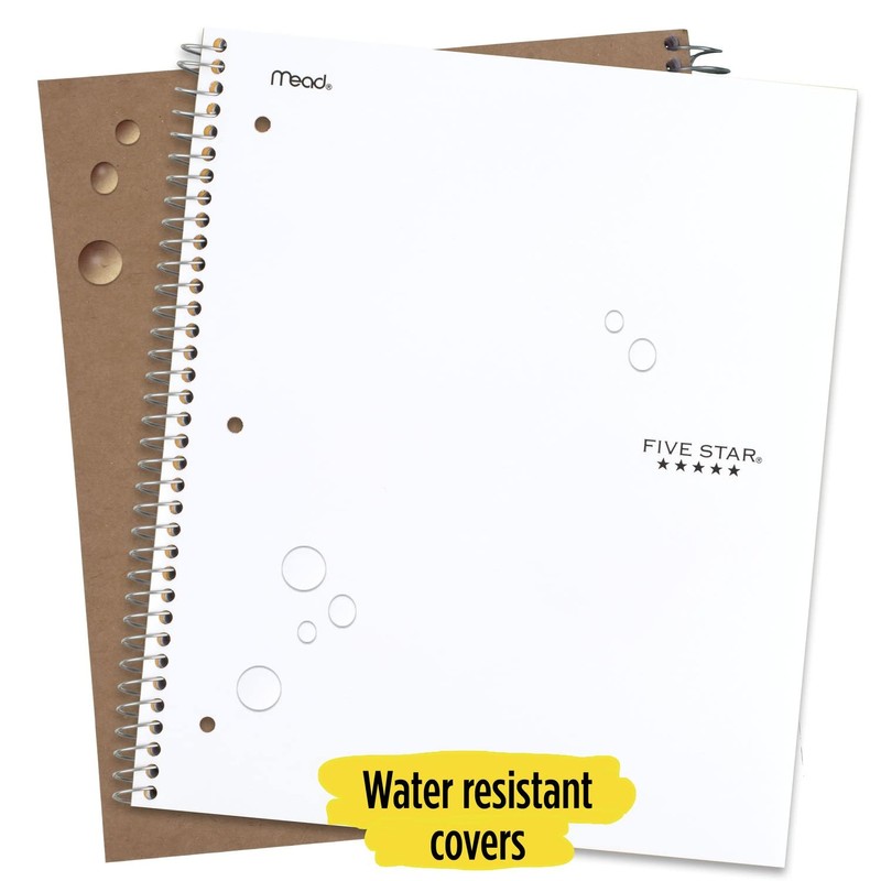 Five Star Spiral Notebook + Study App, 3 Subject, College
