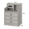 Tiptiper Nightstand with Charging Station, Grey Night Stands with Hutch,
