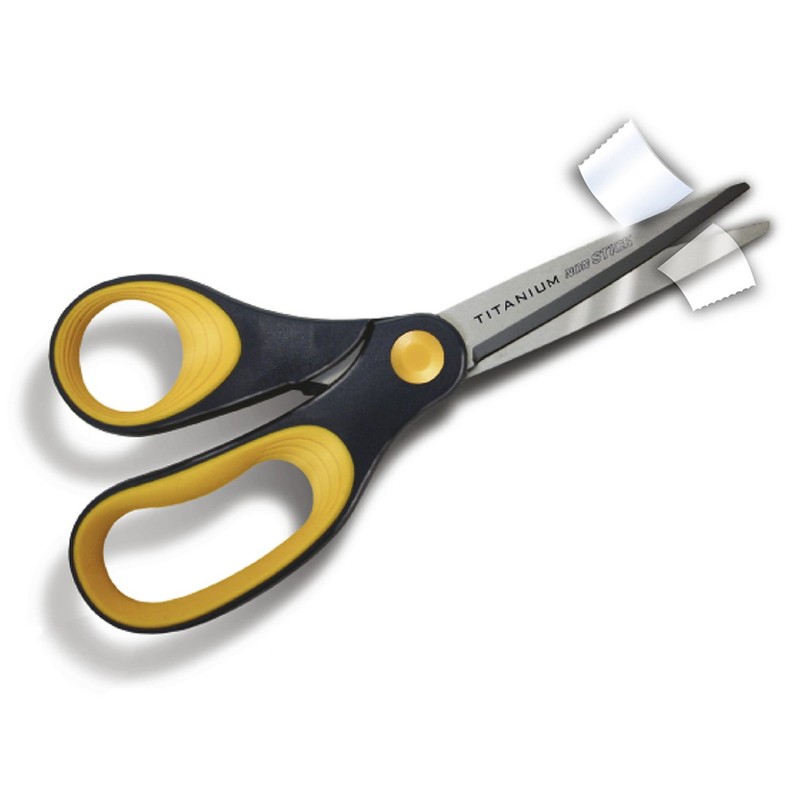 Westcott E-30650 00 Titanium Non Stick Scissors, 13 cm, Grey-Yellow