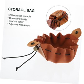 Healeved 1pc Faux Leather Dice Bag Portable Drawstring Pouch for Game Accessories Versatile Change Purse for Jewelry Items Durable PU Leather Material