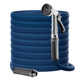Gotron Garden Hose 100ft, Non-Expanding Lightweight Water Hose with 7 Function Nozzle & 360°Swivel Grip, Flexible, Kink-Free, Wear-Resistant, Leak-Proof, 3/4" Thickened Connector, Yard, Garden