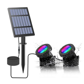 CORESLUX Solar Pond Lighting with RGB Colour Changing, IP68 Waterproof Underwater Lighting, Dive Spotlight & Pond Lights with Auto On/Off, Garden Lighting for Garden, Patio, Tree